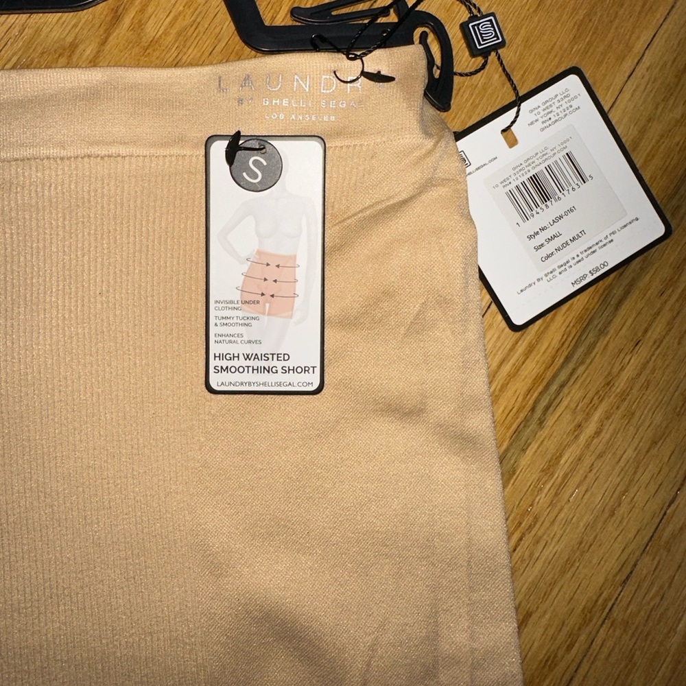 2 pk Shelli Segal High Waisted Shorts Shapewear.  Front smoothing. Nude/beige S